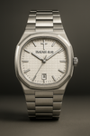 ELAD ISAIAH 41:10 White watch with steel bracelet, white textured dial and small cross